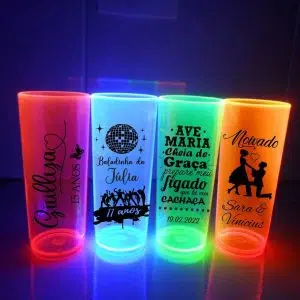 Copo neon personalizados para festa