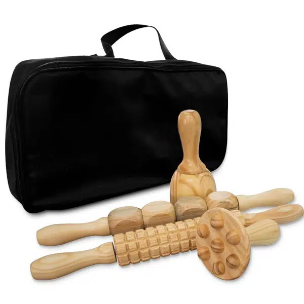 Kit de massageadores de madeira