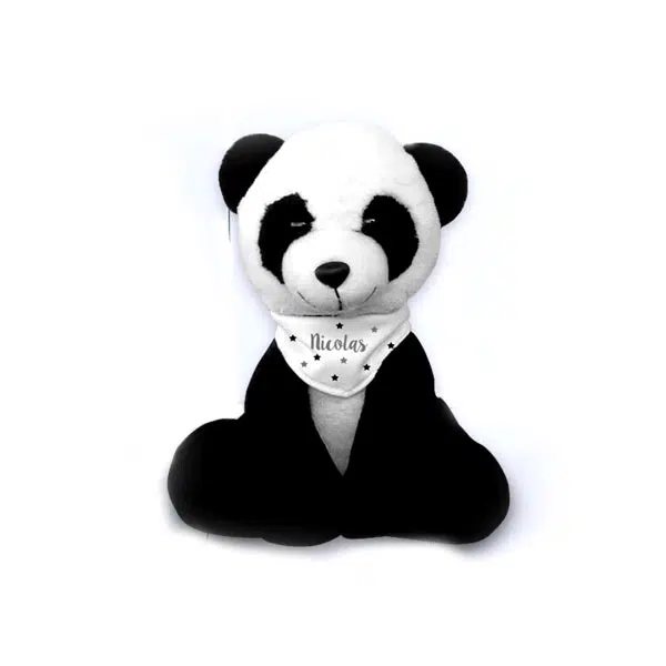 Panda De Pelúcia Bandana Personalizada