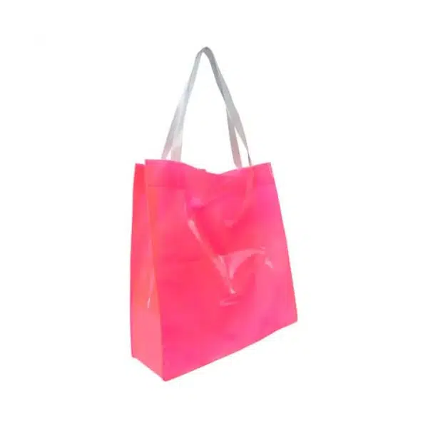 Ecobag em PVC Rosa Colorida com Alça
