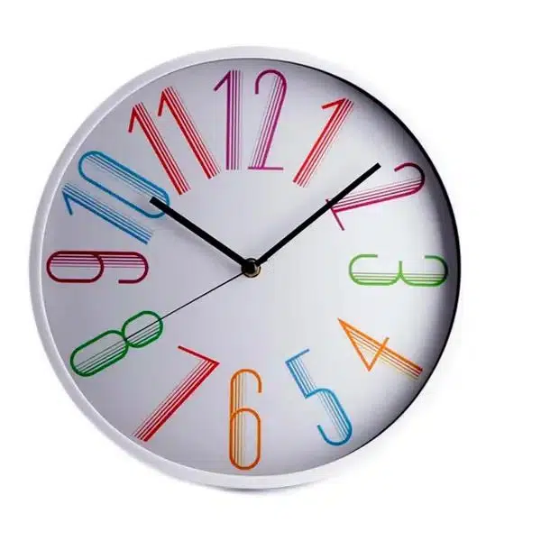 Relógio de Parede com Números Coloridos Personalizado