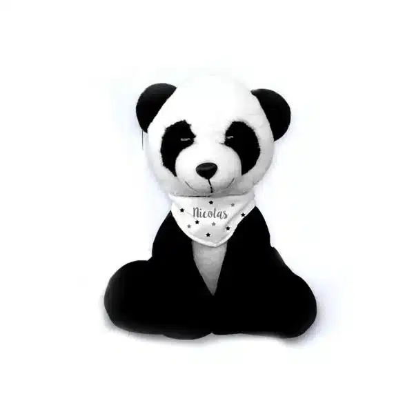 Panda De Pelúcia Com Bandana Personalizada