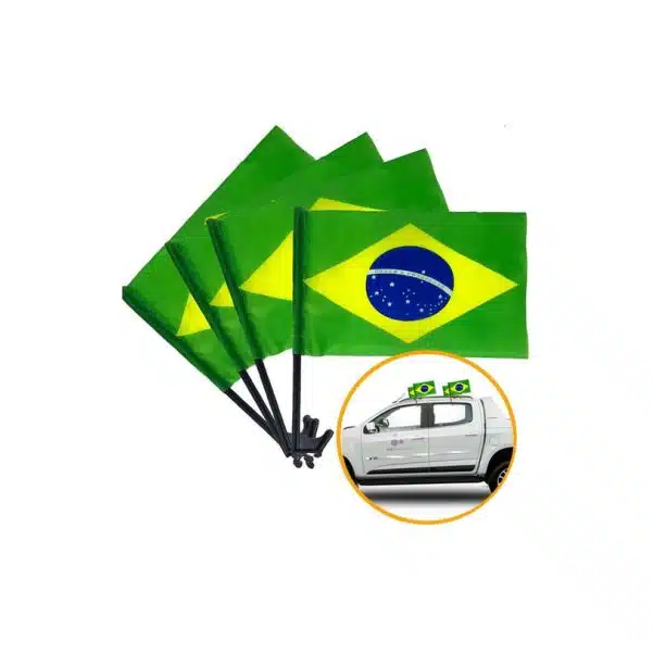 Bandeira do Brasil com Suporte para Carro