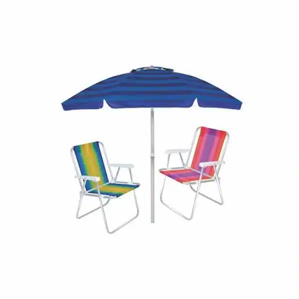 Kit Cadeira de Praia e Guarda Sol Personalizado