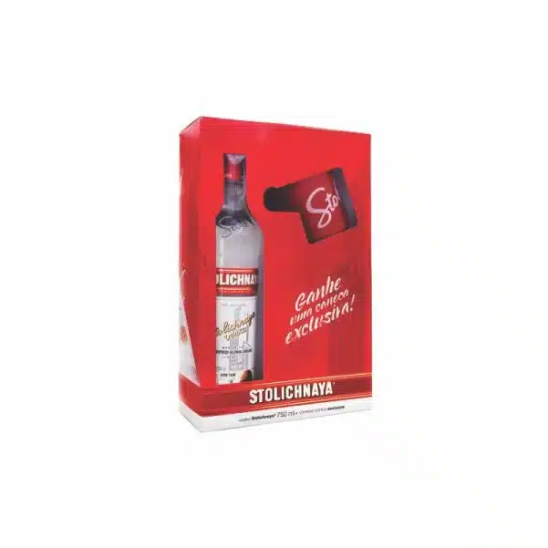 Kit Vodka Stolichnaya 750 + Caneca Personalizada