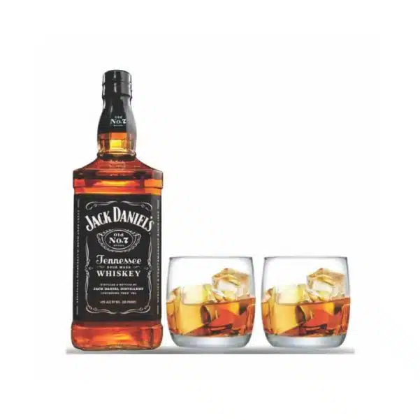 Kit Whisky Jack Daniels com 2 Copos de Vidro