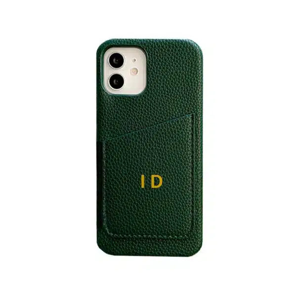 Capinha Iphone Couro Liso Verde Personalizada