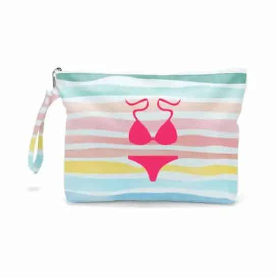 Waterproof Wet Bikini And Swimsuit Bag- White